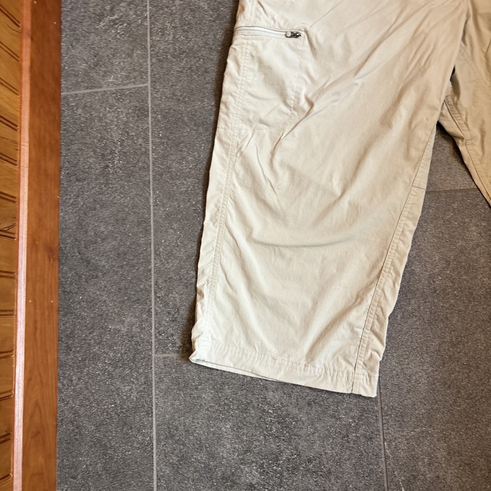 LL Bean Pants Womens 18R Tan Capri Nylon Stretch Mid Rise Hiking Ripstop See Pic - Picture 9 of 16
